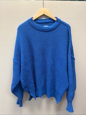 Aerie Blue Ribbed Oversized Women’s Sweater Cozy Fall